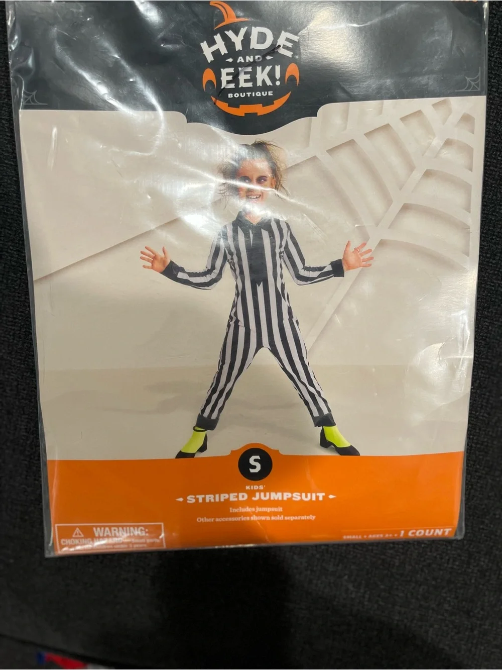 Hyde and Eek! Kids Black & White Striped Jumpsuit Costume